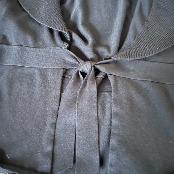 White House Black Market Black Tie-Front Shawl Collar Jacket - Picture 4 of 5